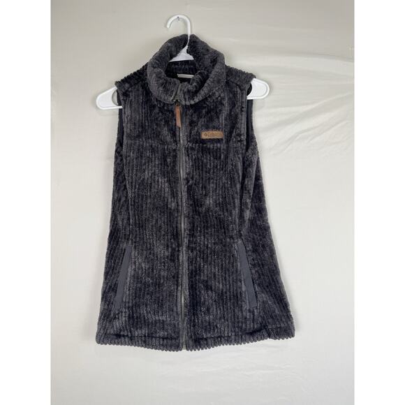 Columbia Sportswear Women’s Plush Fleece Zip Vest Size S Gray Full Zip Pockets - Picture 1 of 3